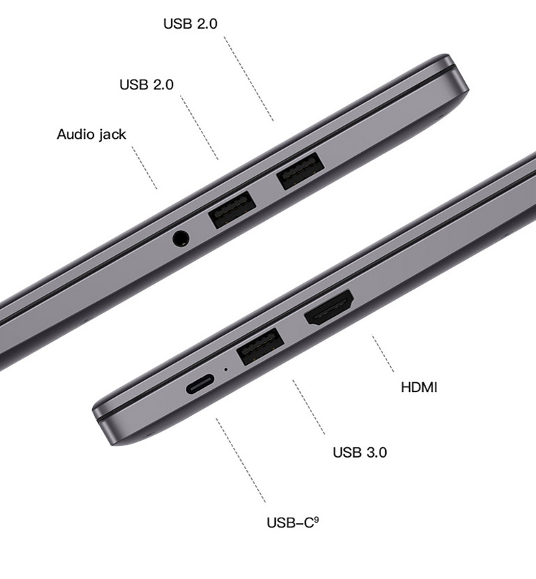 Huawei Matebook D15 + Puertos para diferentes propósitos de uso real Huawei Matebook D15 + Puertos para diferentes propósitos de uso real