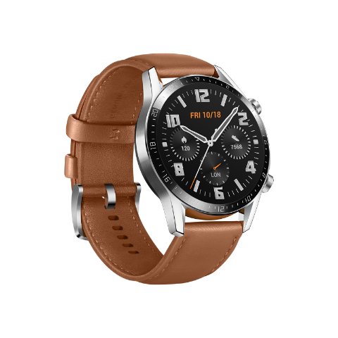 HUAWEI Watch GT2 46mm (Pebble Brown Leather Strap)