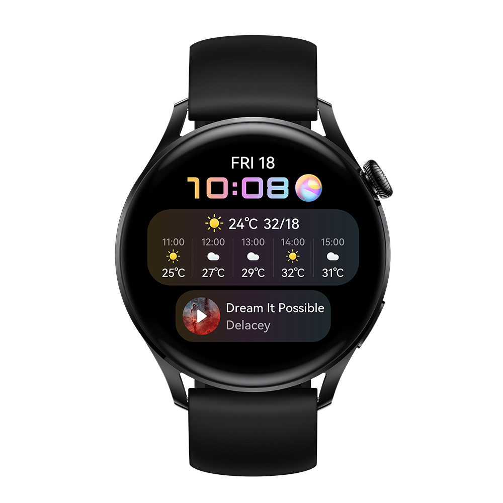 HUAWEI WATCH 3 Active LTE 46 мм черный фторэластомеровый ремешок